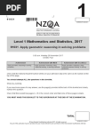 NZ Qualifications Authority Lvl 1 Math/Stats Exam 2017