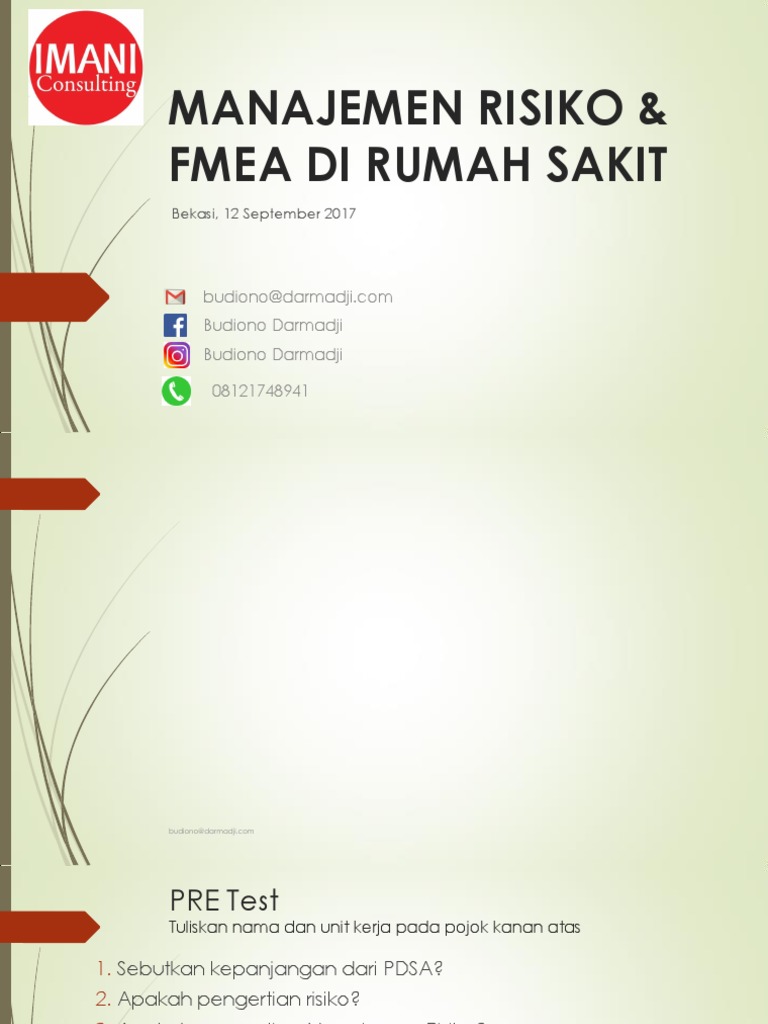 Manajemen Risiko Fmea Di Rumah Sakit Manajemen Risiko Fmea Di Rumah Sakit