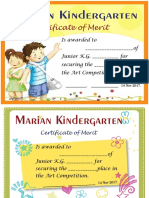 Marian Kindergarten Certi
