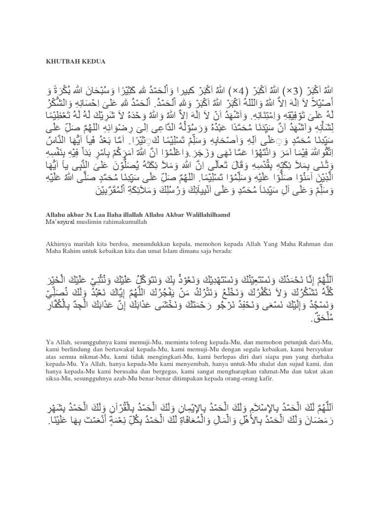 KHUTBAH KEDUA idul fitri