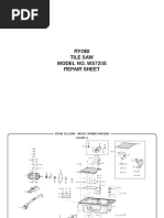 Ryobi Tile Saw Model No. Ws720S Repair Sheet