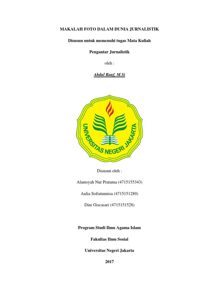 Makalah Jurnalistik Foto