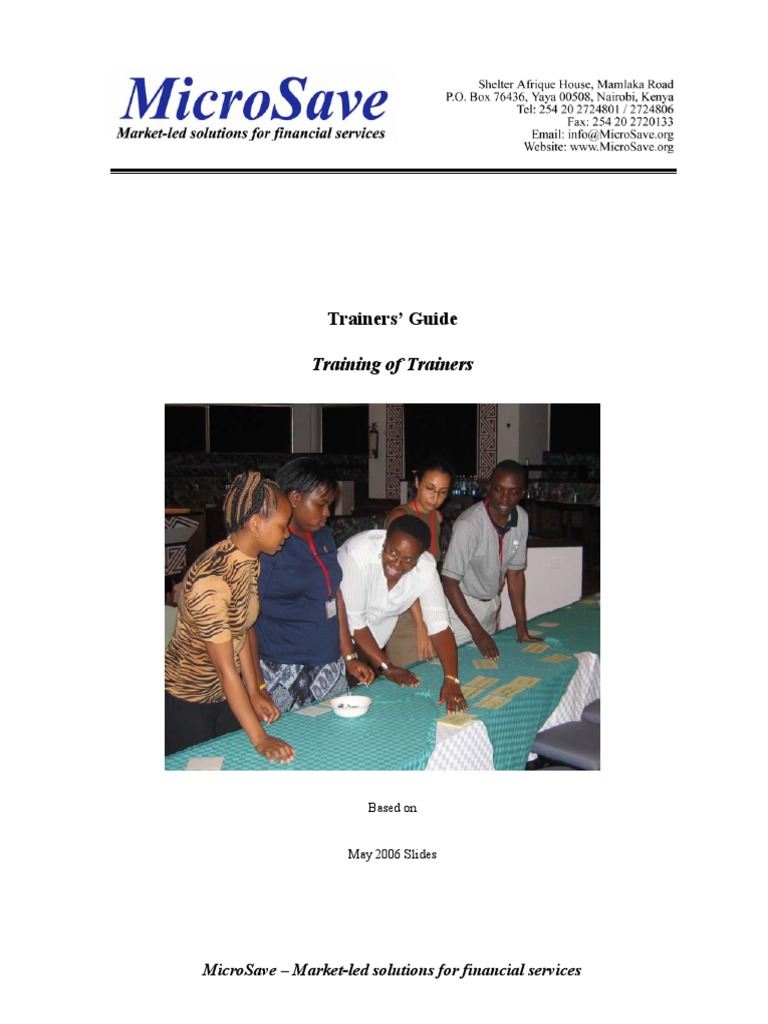 Trainers Guide For Tot Workshop Pdf Learning Styles Adult Education