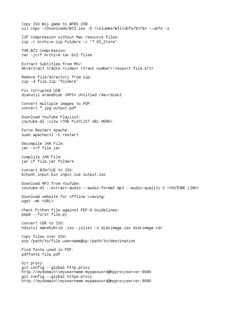 Command Line Cheatsheet