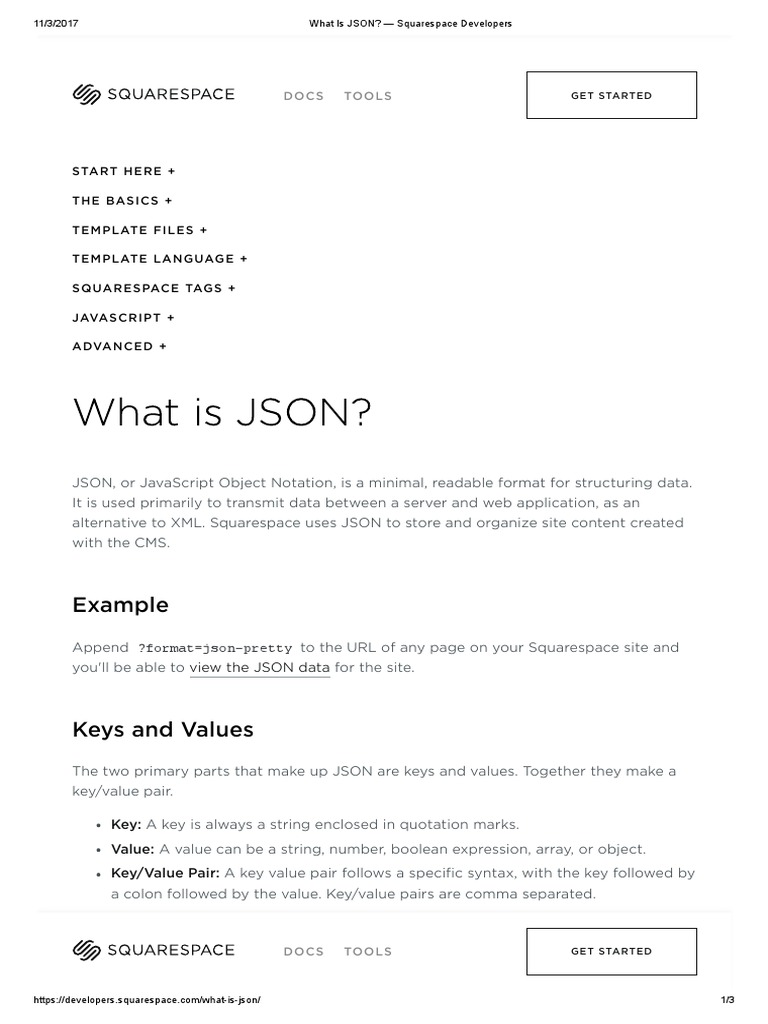 What is JSON_ — Squarespace Developers Json Boolean Data Type