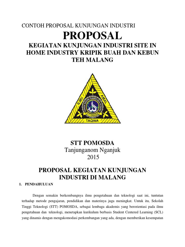 Contoh Proposal Kunjungan Industri | PDF