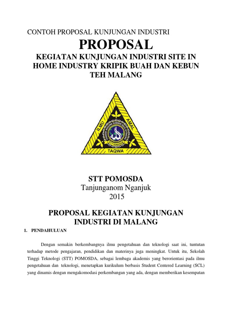 Contoh Proposal Kunjungan Industri  PDF