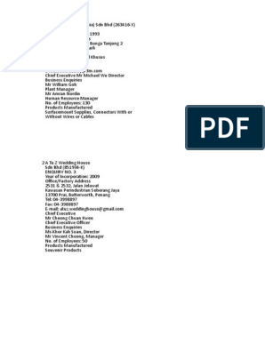 Company Profile (Manufacturing) 2015 Filter