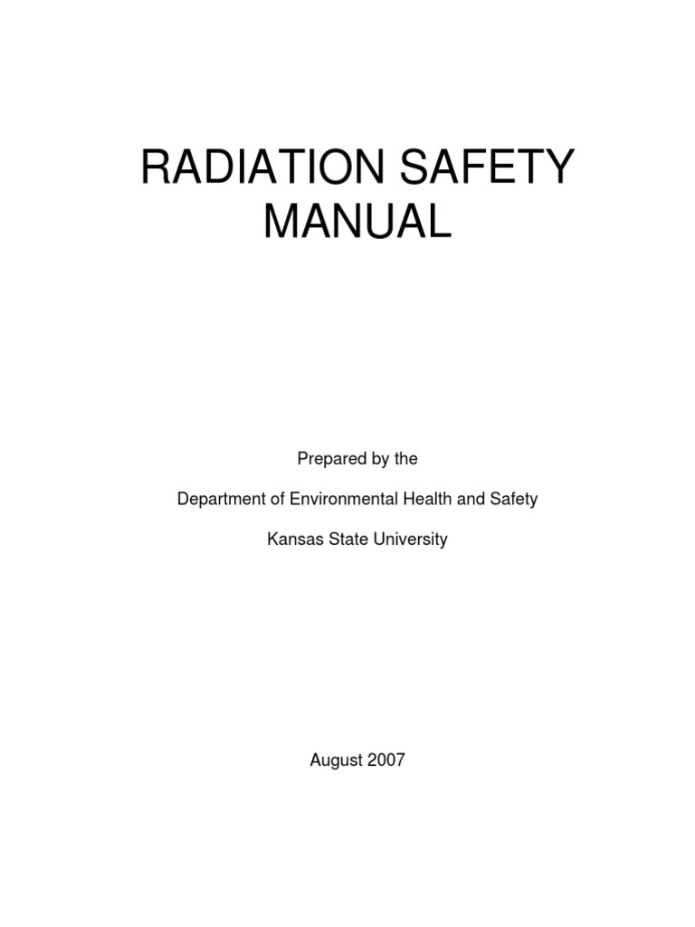 Radiation Safety Manual PDF Radioactive Contamination Radiation