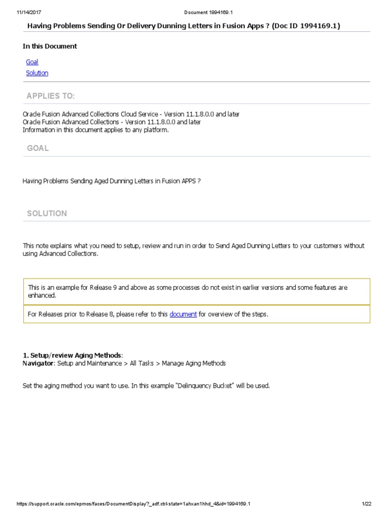 Dunning Letters Information Information Technology Management