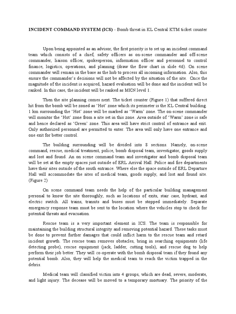 ICS Response to Bomb Threat in KL Central | PDF | Firefighting ...
