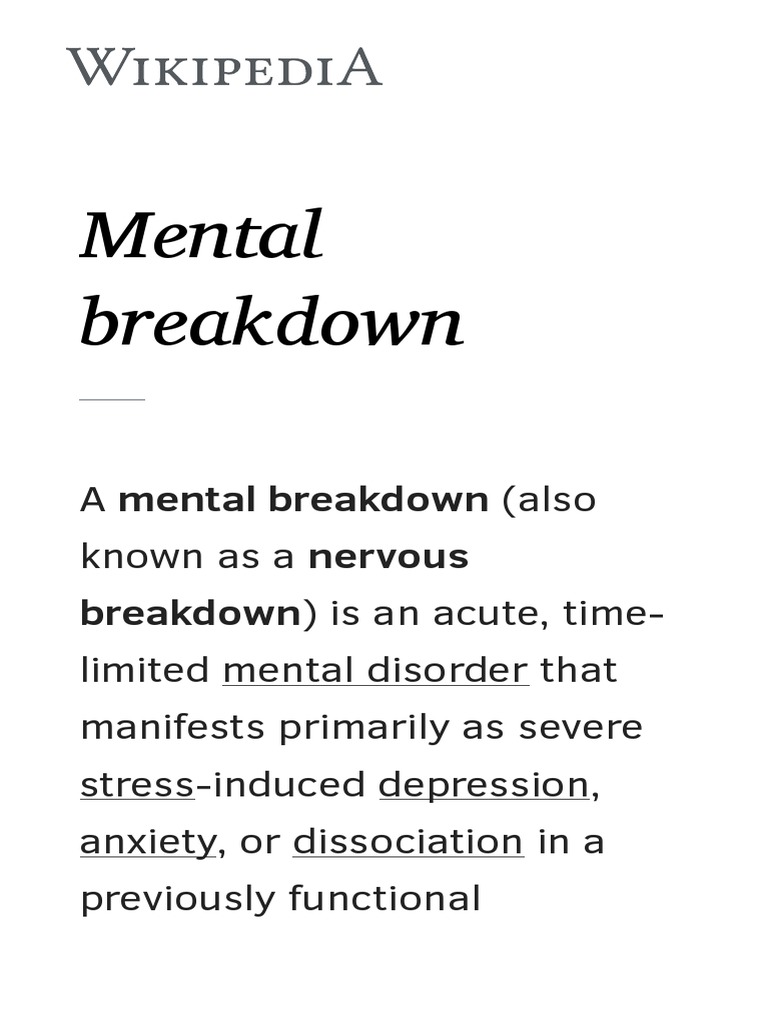 mental breakdown thesis