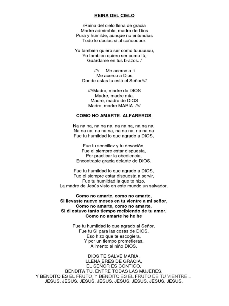 Cantos Marianos María, madre de Jesús