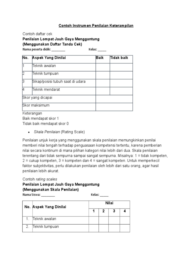 Contoh Kisi Kisi Penilaian Keterampilan Dunia Sosial