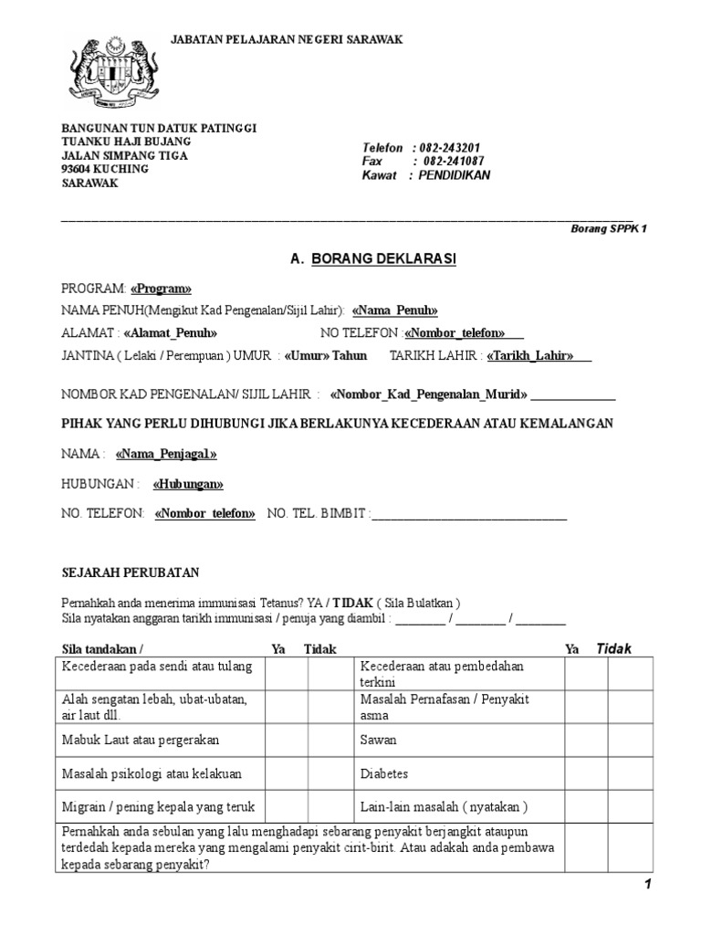 Borang Deklarasi Contoh Pdf