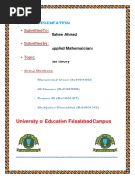 Group Presentation: University of Education Faisalabad Campus