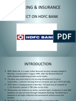 Banking & Insurance: Project On HDFC Bank