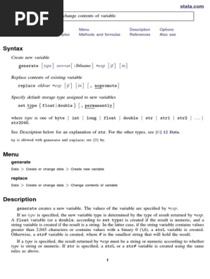 d Generate