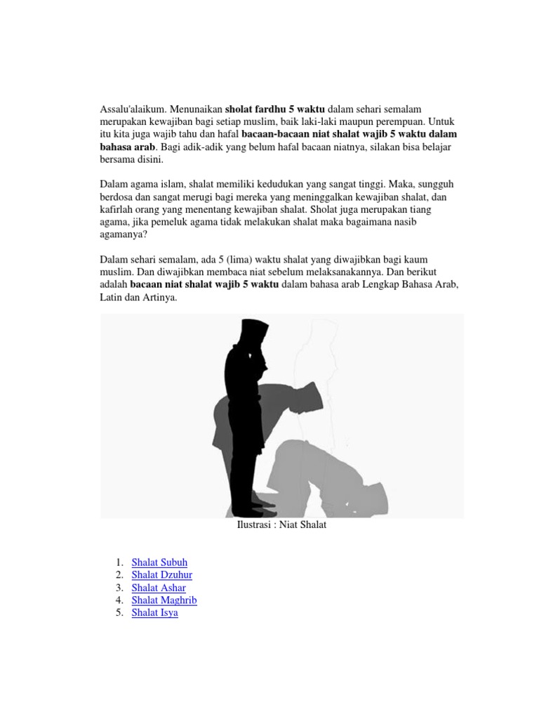 Hadits Shalat Tiang Agama Latin Nusagates