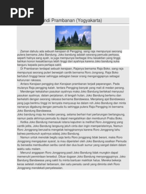 Sejarah Singkat Candi Prambanan Dalam Bahasa Inggris - Seputar Sejarah