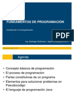 Fundamentos de programación: Conceptos básicos, proceso, partes de un programa y Java