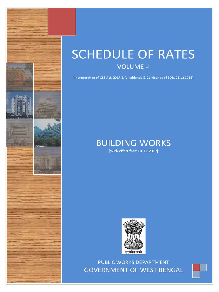 PWD Schedule WB 2017 PDF | PDF | Lime (Material) | Mortar (Masonry)