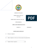Application Form Renewable Energy Licence