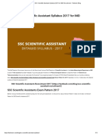 Detailed SSC Scientific Assistant Syllabus 2017 For IMD Recruitment - Testbook Blog