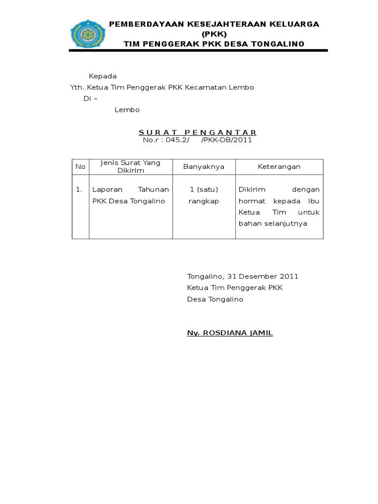 Contoh Laporan Tahunan Kegiatan Pkk Pokja PKK