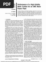 Performance of A High-Solidity Wells Turbine For An OWC Wave Power Plant
