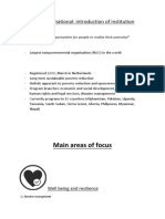 Main Areas of Focus: BRAC International: Introduction of Institution