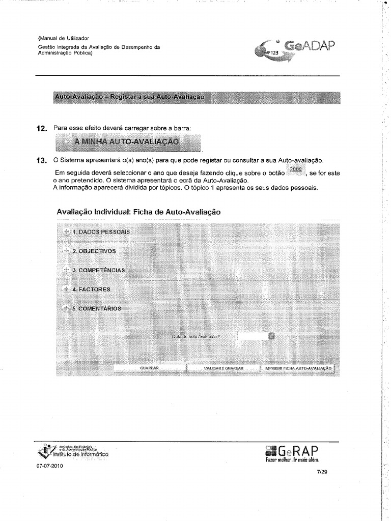 GEADAP - Autoavaliação | PDF