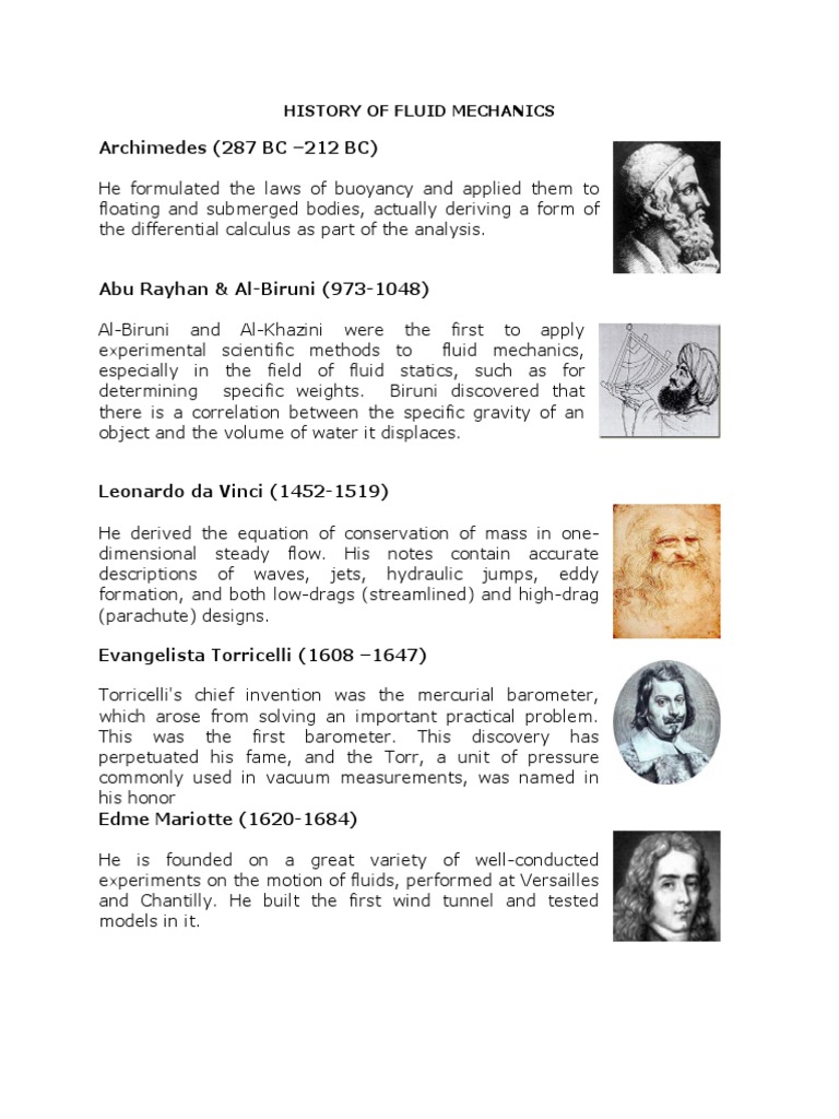 History of Fluid Mechanics | PDF | Fluid Dynamics | Fluid Mechanics