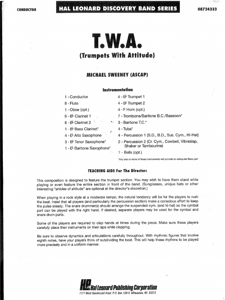 TWA (Trumpets With Attitude) PDF Entertainment (General)
