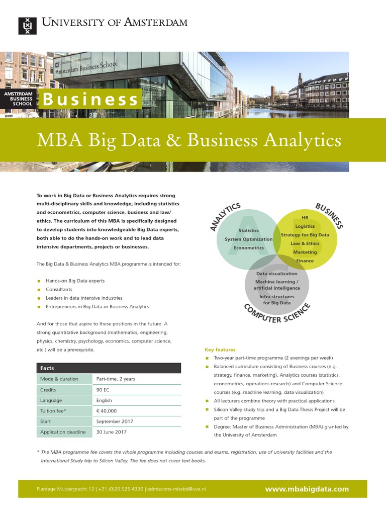 Factsheet Mba Big Data Business Analytics Programme 2017  