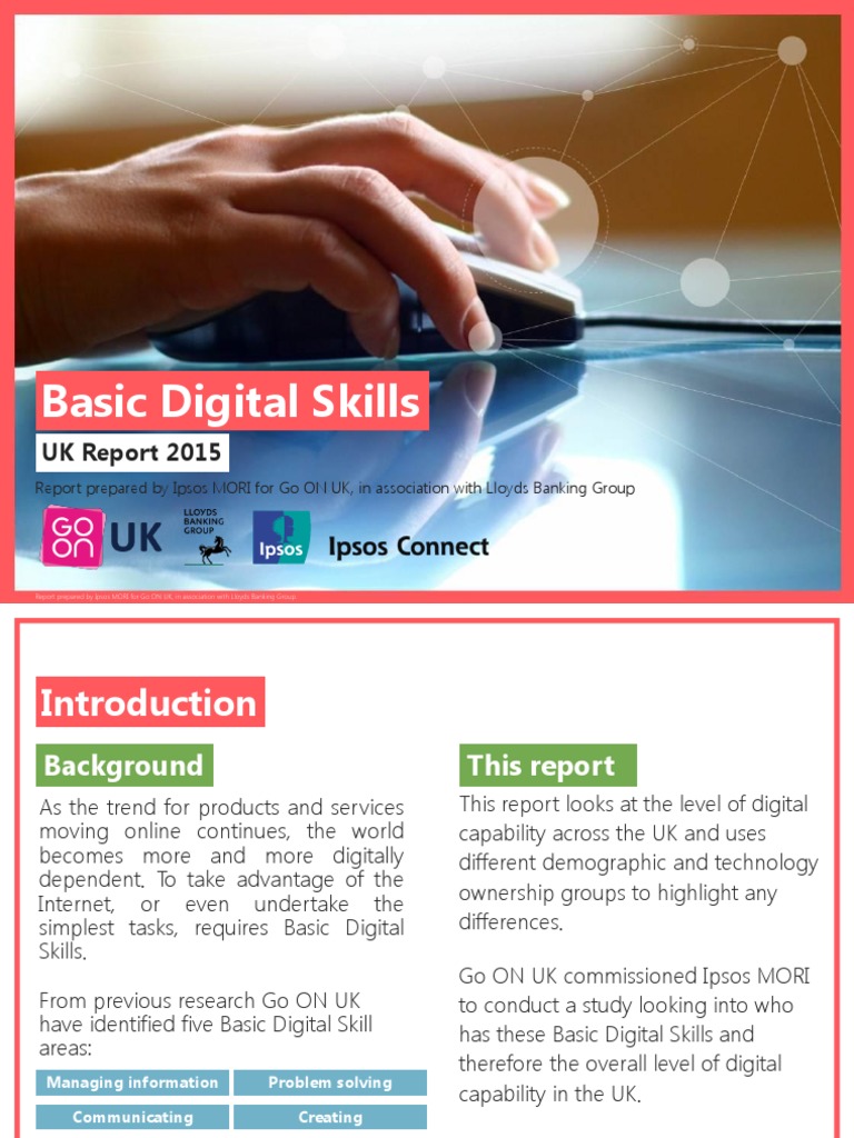 UK Basic Digital Skills Report 2015 | PDF | Online And Offline | Websites