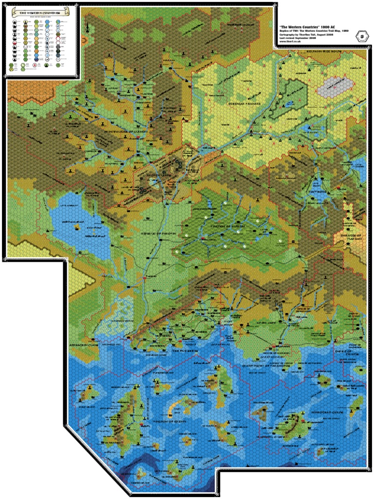 D&D 1e - Mystara - Accessory - TM1 - Trail Map - The Western Countries ...
