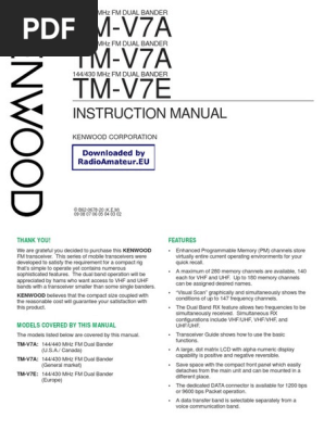 Kenwood TM v7 User Manual | PDF | Electrical Connector | Power Supply