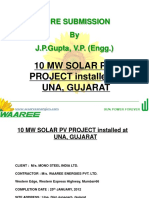 Mnre Submission by J.P.Gupta, V.P. (Engg.) : 10 MW Solar PV PROJECT Installed at Una, Gujarat
