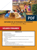 Informe de Actividades Pastorales (Vicarios Foraneos) -1