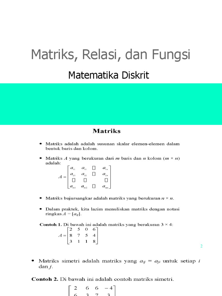 Matriks Relasi Dan Fungsi