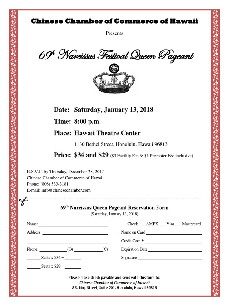 2018 Narcissus Queen Pageant Flyer PDF