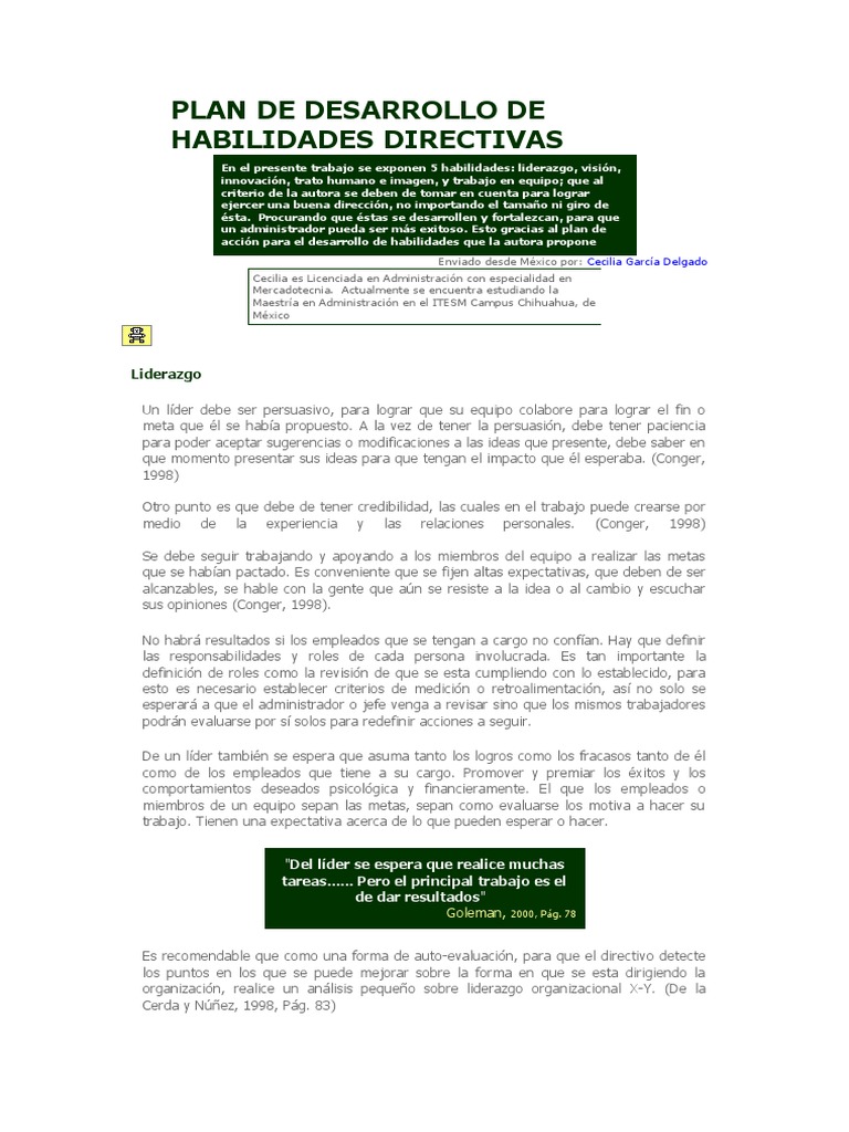 Desarrollo de Habilidades Directivas | PDF | Liderazgo | Innovación