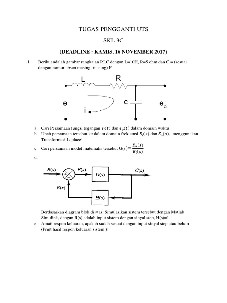 Contoh Soal Sistem Kontrol Polinema