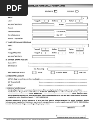Formulir Bayar Taspen Pdf