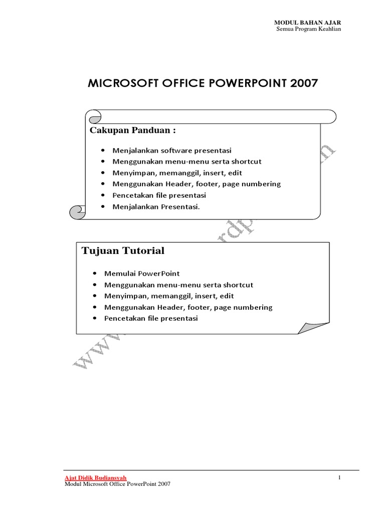 Modul Office Powerpoint 2007 PDF | PDF