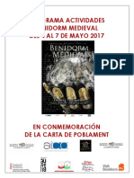 Benidorm Medieval 2017 Programa