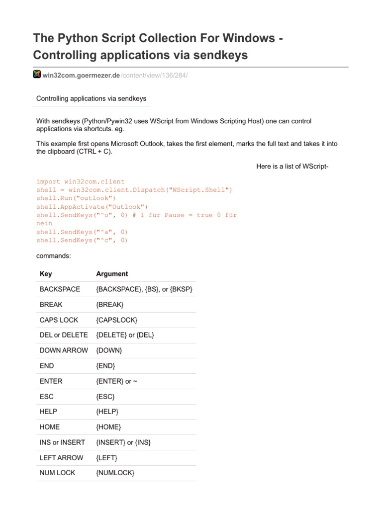 Win32com - Goermezer.de-The Python Script Collection For Windows ...