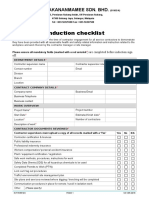 Form Contractor Induction Checklist
