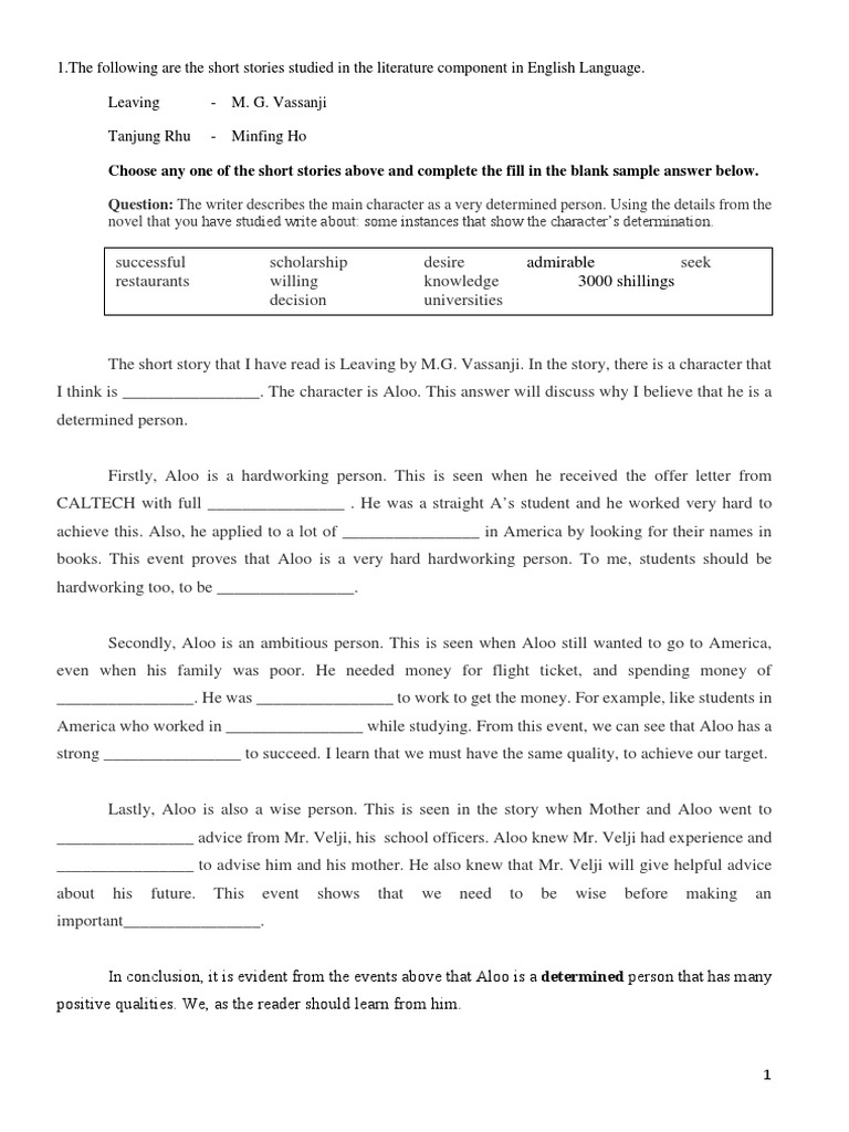 Short story essay format image